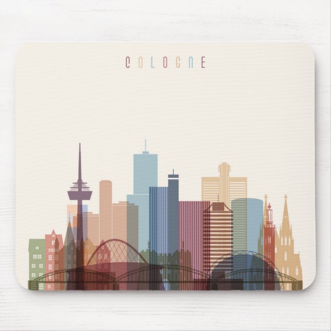 Cologne, Germany | City Skyline Mouse Pad (Front)