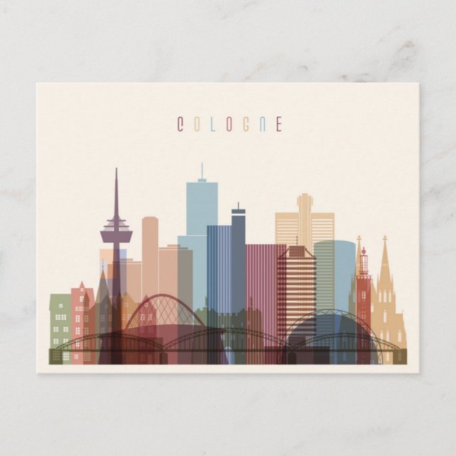 Cologne, Germany | City Skyline Postcard (Front)