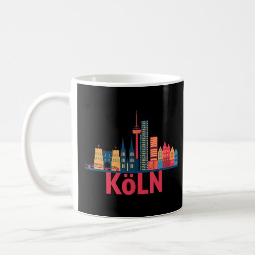 Cologne Germany City Skyline Silhouette Outline Sk Coffee Mug