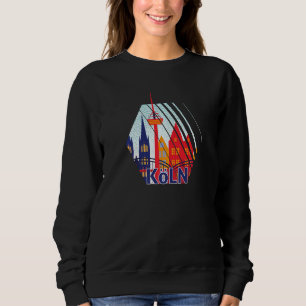 Cologne Germany City Skyline Silhouette Outline Sk Sweatshirt