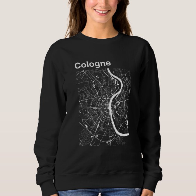Cologne Germany Classic City Map Graphic Sweatshirt (Front)