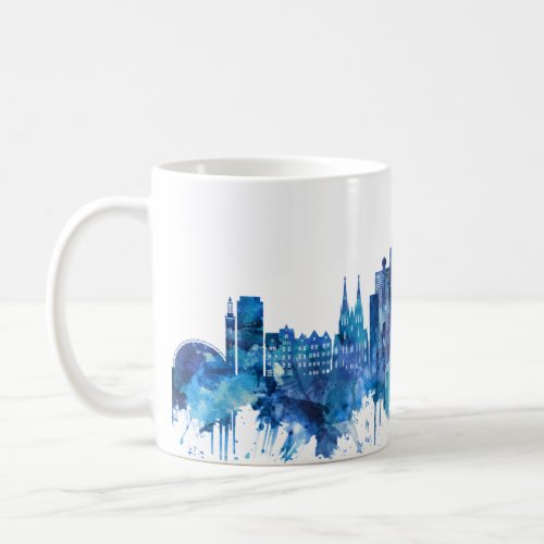 Cologne Germany Skyline Blue Coffee Mug