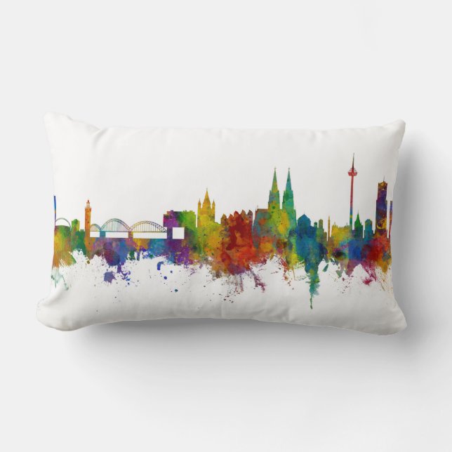 Cologne Germany Skyline Lumbar Pillow (Front)