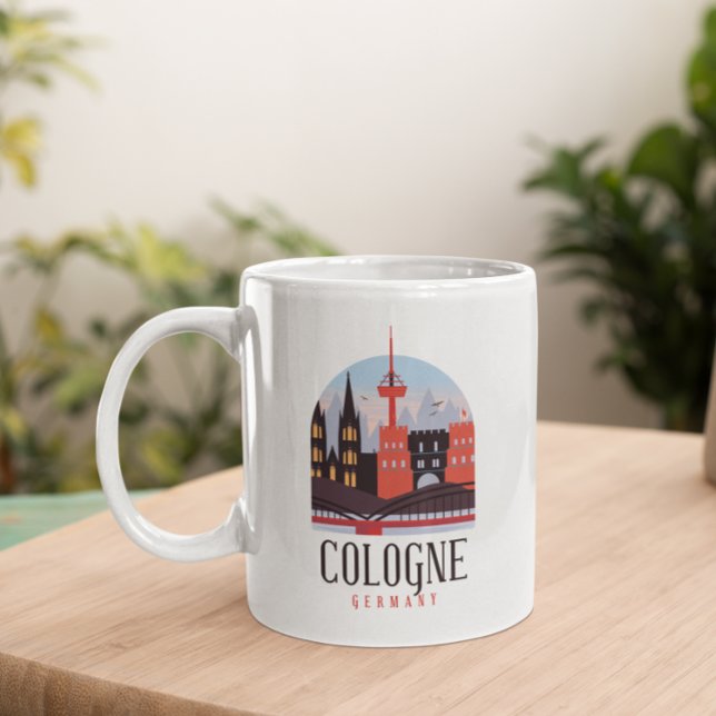 Cologne Germany Vintage Cityscape  Coffee Mug (Cologne Germany Vintage Cityscape Coffee Mug)