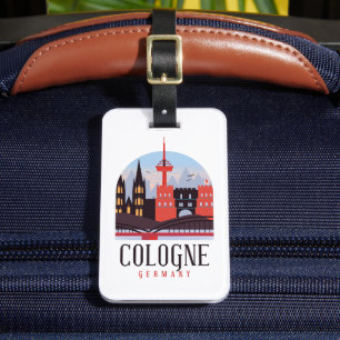Cologne Germany Vintage Cityscape  Luggage Tag