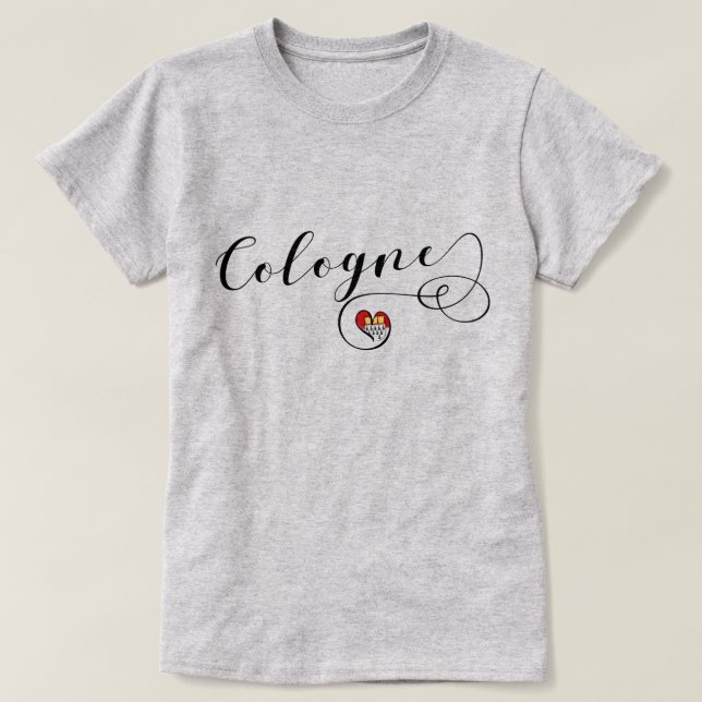 Cologne Heart, Köln, North Rhine-Westphalia T-Shirt (Design Front)