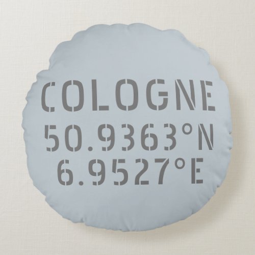 Cologne Latitude Longitude Coordinates 16 Round Pillow