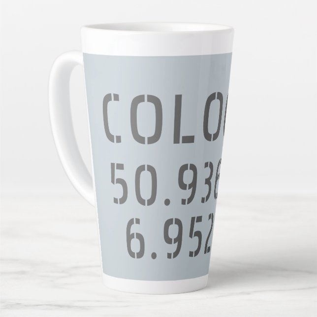 Cologne Latitude Longitude Coordinates  Latte Mug (Left Angle)