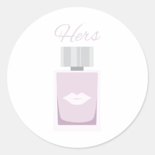 Cologne Perfume Lips Classic Round Sticker