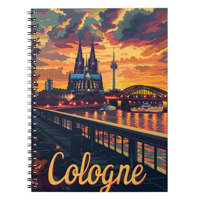 Cologne Rhin Sunset Notebook (Front)