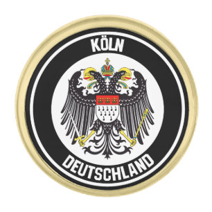 Cologne Round Emblem Gold Finish Lapel Pin
