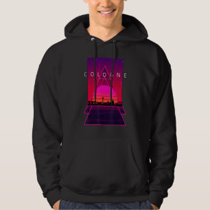 Cologne Skyline 80s 90s Vaporwave Aesthetic Retro Hoodie