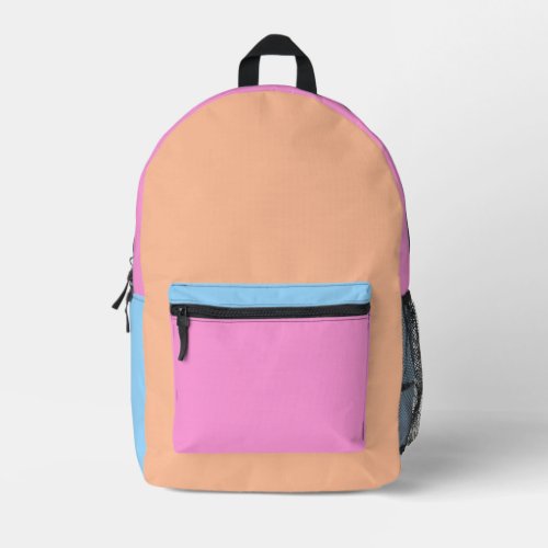 Cololrful girly peach pink and blue printed backpack
