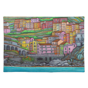 Cololurs of Manarola Placemants 20" x 14" Placemat