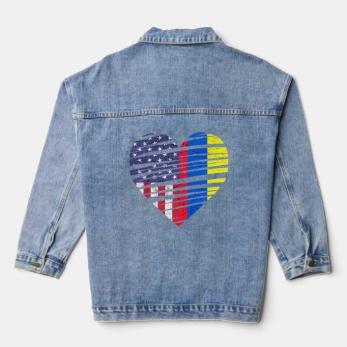 Colombia American Grown Heart USA Patriot Heritage Denim Jacket