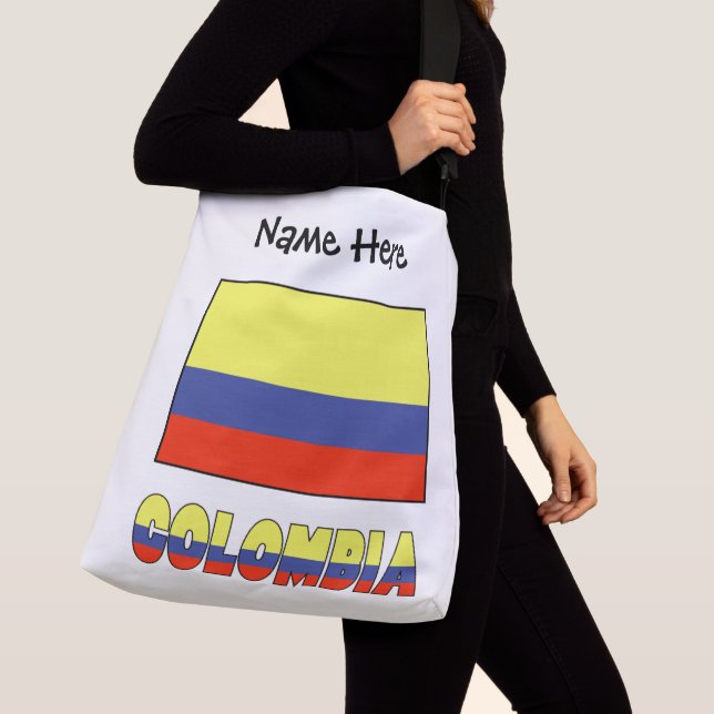 Colombia and Colombian Flag Personalized  Crossbody Bag (Close Up)