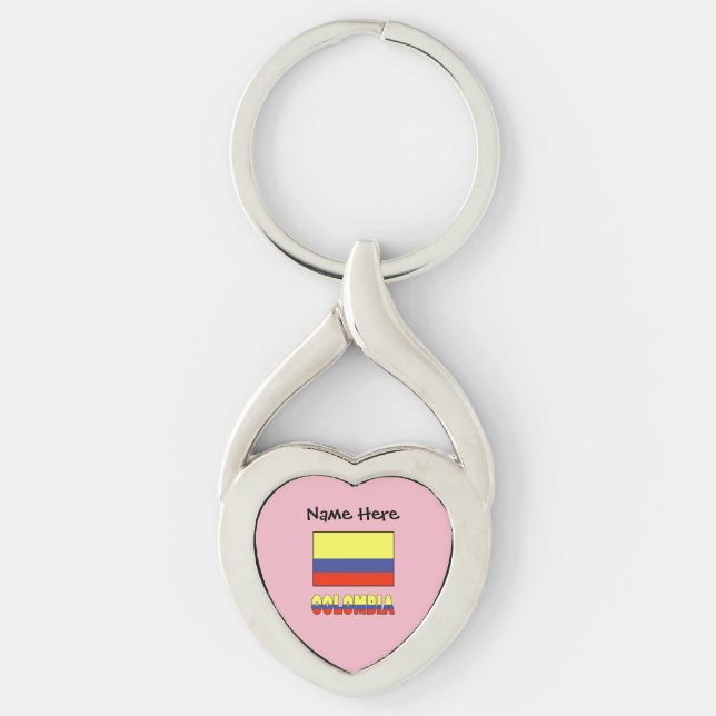 Colombia and Colombian Flag Personalized Keychain (Front)