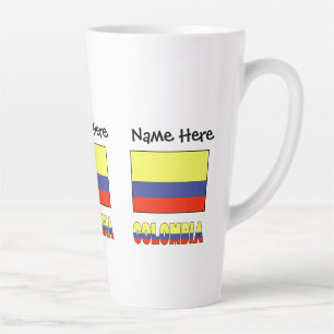 Colombia and Colombian Flag Personalized Latte Mug