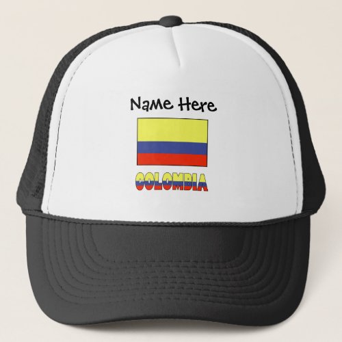 Colombia and Colombian Flag Personalized  Trucker Hat