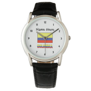 Colombia and Colombian Flag Personalized Watch