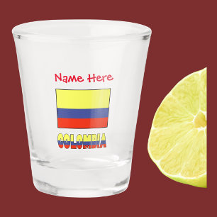 Colombia and Colombian Flag Red Personalization Shot Glass