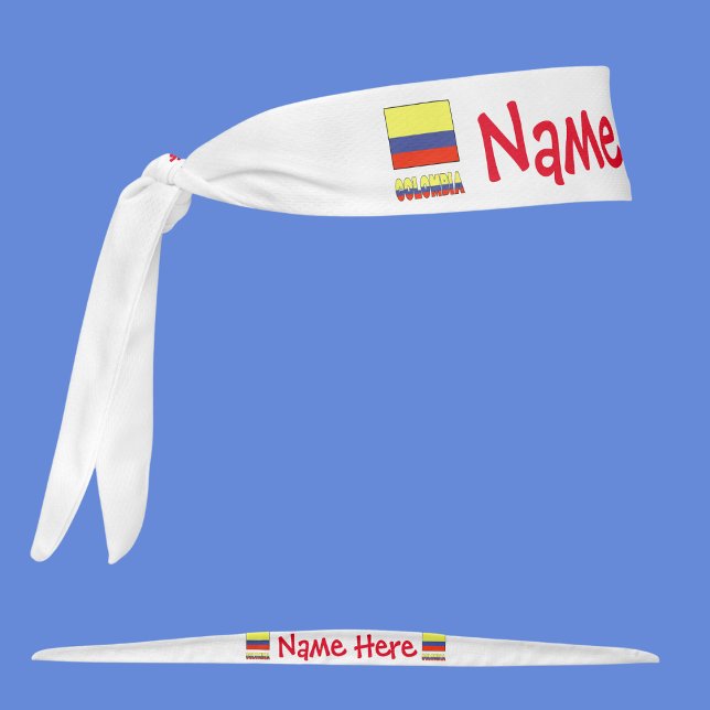 Colombia and Colombian Flag Red Personalization  Tie Headband (Creator Uploaded)