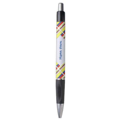 Colombia and Colombian Flag Tiled Blue Personalize Pen