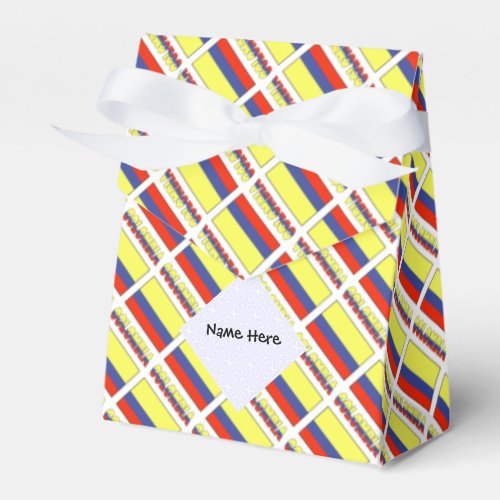 Colombia and Colombian Flag Tiled with Your Name Favor Boxes