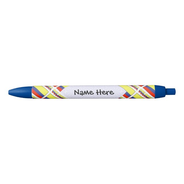 Colombia and Colombian Flag Tiled with Your Name Pen (Front)