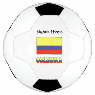 Colombia and Colombian Flag with Your Name Soccer Soccer Ball