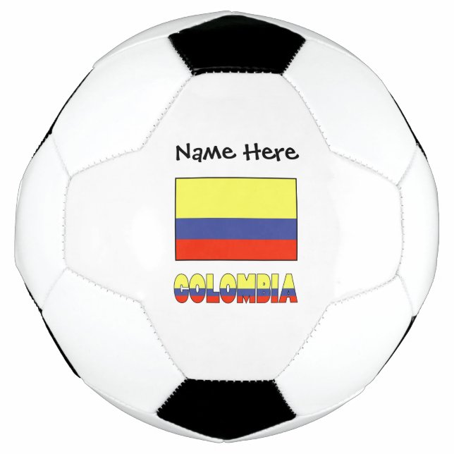 Colombia and Colombian Flag with Your Name Soccer  Soccer Ball (Front)