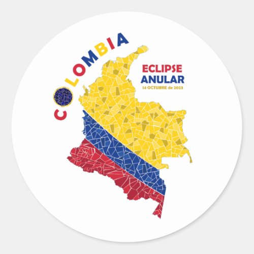 Colombia Annular Eclipse Round Sticker
