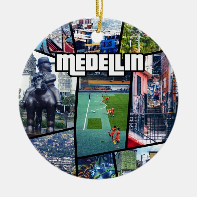 Colombia Antioquia Medellin Ceramic Ornament (Front)