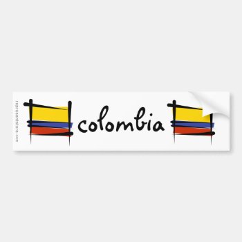 Colombia Brush Flag Bumper Sticker by representshop at Zazzle