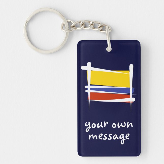 Colombia Brush Flag Keychain (Front)