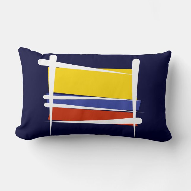 Colombia Brush Flag Lumbar Pillow (Front)