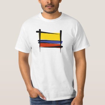 Colombia Brush Flag T-shirt by representshop at Zazzle