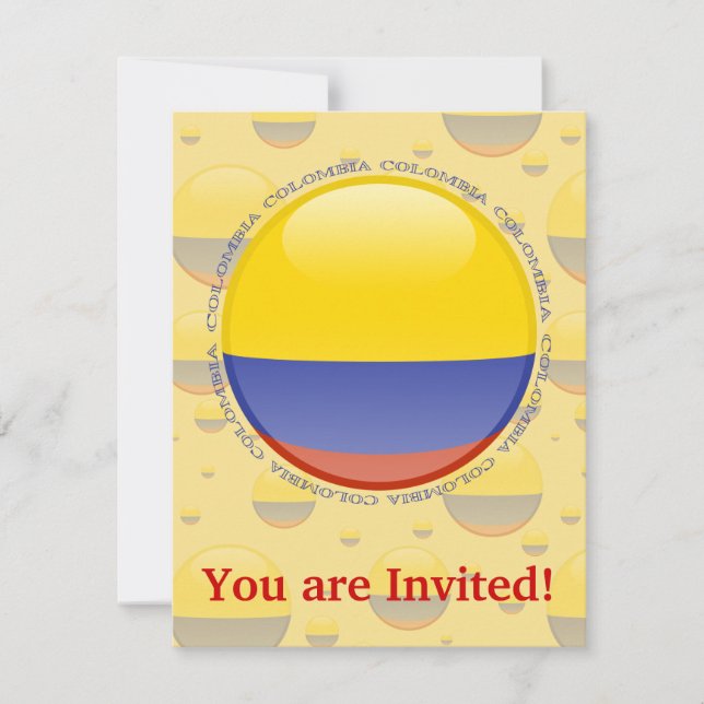 Colombia Bubble Flag Invitation (Front)