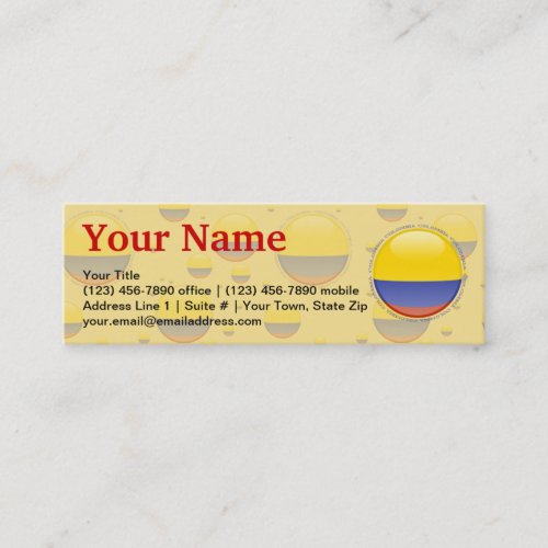 Colombia Bubble Flag Mini Business Card