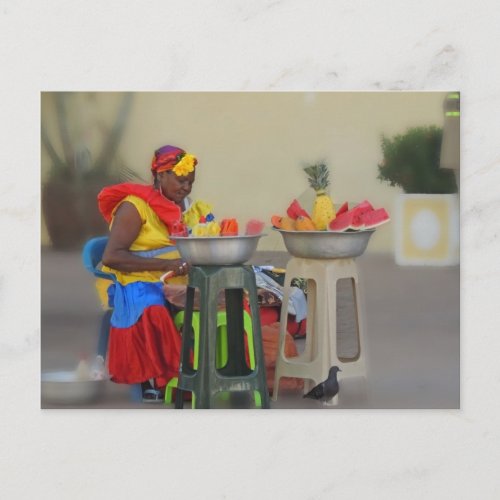 Colombia _ Caribbean Fruit Vendor Postcard