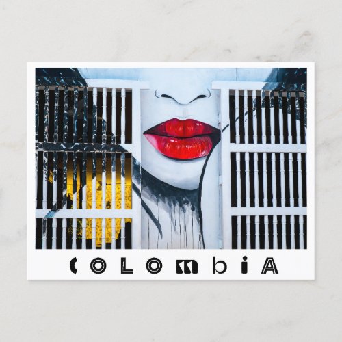 Colombia Cartagena Red Lips Postcard