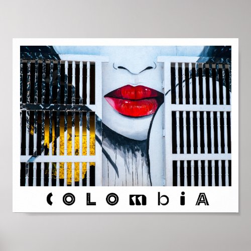 Colombia Cartagena Red Lips Poster