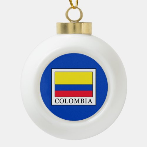 Colombia Ceramic Ball Christmas Ornament