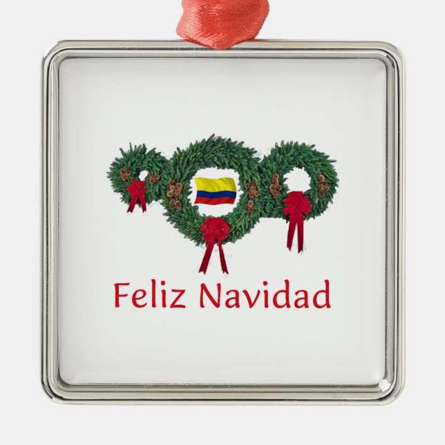 Colombia Christmas 2 Metal Ornament (Front)