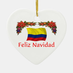 Colombia Christmas Ceramic Ornament