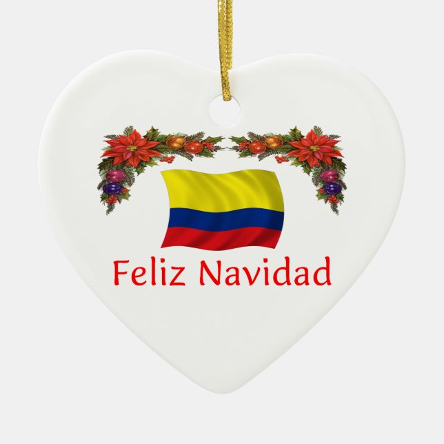 Colombia Christmas Ceramic Ornament (Front)