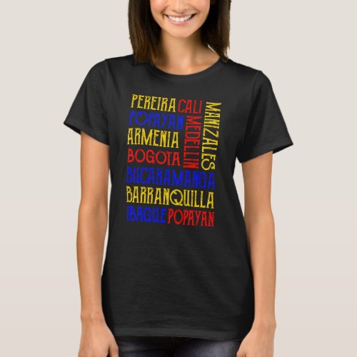Colombia City Names  T_Shirt