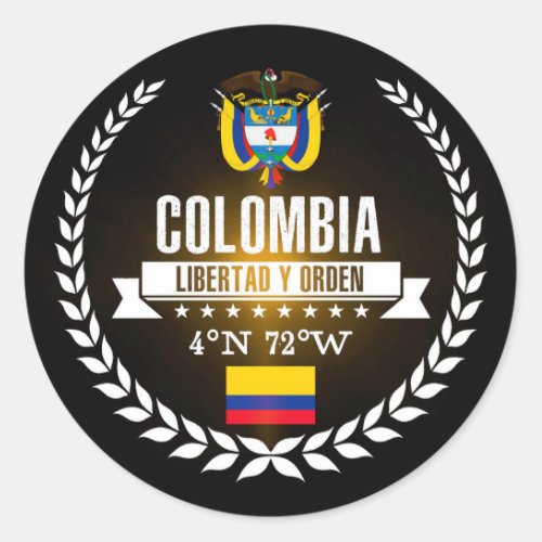 Colombia Classic Round Sticker