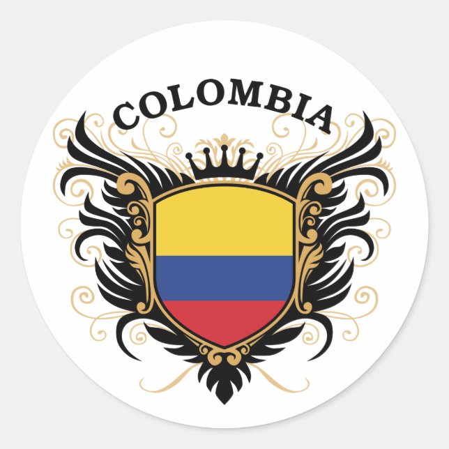 Colombia Classic Round Sticker (Front)