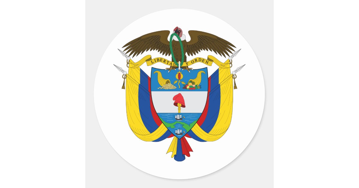 Download Colombia Coat of arms CO Classic Round Sticker | Zazzle.com